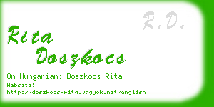 rita doszkocs business card